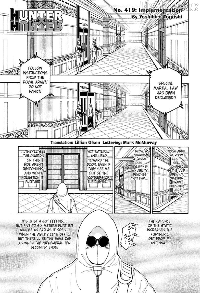 Hunter x Hunter, Chapter 419 image 01